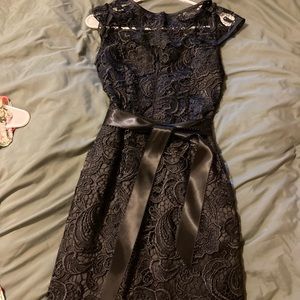 Adrianna Papell lace dress with ribbon belt